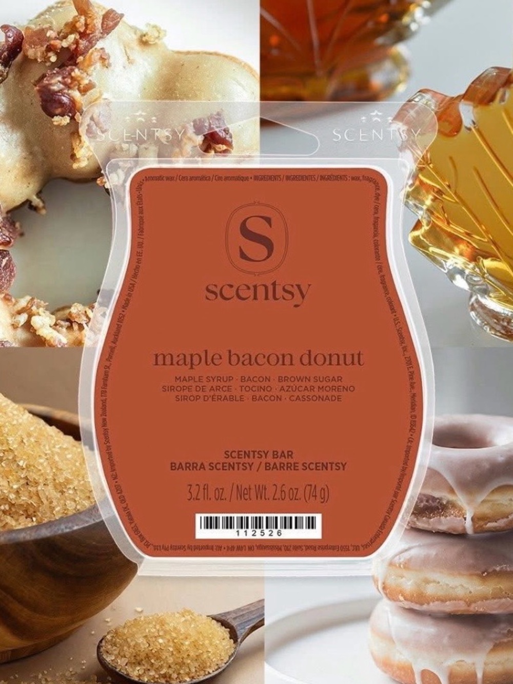 Scentsy 🍩 3 Pack • Maple Bacon Donut Wax Bars - OH, SO SWEET Collection NWT NIB